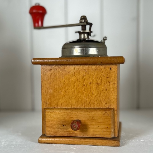 Antique Wood & Metal Coffee Grinder made in West Germany - Picture 1 of 13